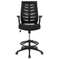 thumbnail image 6 of Emma + Oliver High Back Black Mesh Ergonomic Drafting Chair with Adjustable Flip-Up Arms, 6 of 13