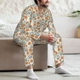 thumbnail image 7 of Naloa Sunflowers 5 Men’s Pajamas Set - Long Sleeve Button Down Sleep Shirt and Pajama Bottoms Sleepwear Set-X-Large, 7 of 7