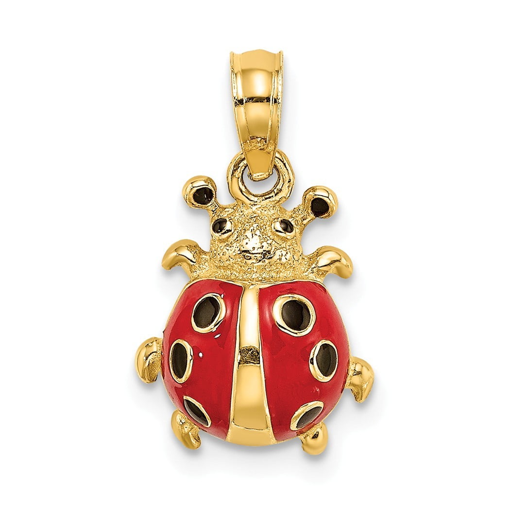 Jewelry 14k Gold 3 d Enamel Ladybug Pendant Necklace Jewelry Gifts