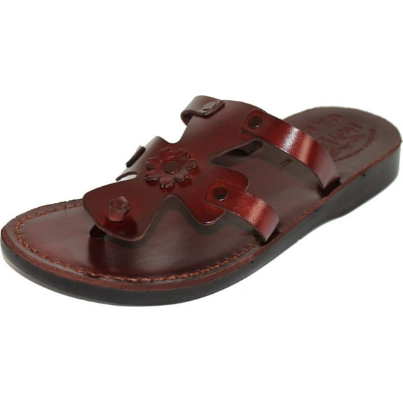 Holy Land Market Men/Women Biblical Jesus Leather Sandals/Slides From Jerusalem (Sarah Style I) (36 M EU)