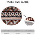 thumbnail image 6 of Round Fitted Tablecloth Boho Floral Motif, Stretch Elastic Hem Fits 38 to 42 Inch Tables, 44" Durable Vinyl for Dining Room & Party, 6 of 7