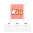 thumbnail image 5 of Cozy Flannel Blanket with Adorable Cartoon Animals on Pink Background - Perfect for Sofa Travel Bed and Chair, 5 of 7