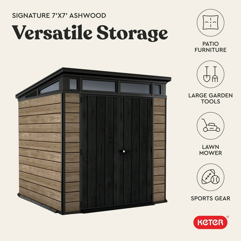 Keter 7x7 ft. Durable Resin Outdoor Storage Shed with Heavy Duty