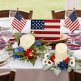 thumbnail image 6 of July Patriotic Candle Rings Wreaths with Red White Blue Flowers,Small Candle Wreaths for Pillars Artificial Poppy Candle Ring Holder for Memorial Day Independence Day Party Table Centerpieces,8Inch, 6 of 8
