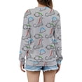 thumbnail image 2 of ZXSXSY Women Dinosaur Print Graphic Sweatshirts Crew Neck Long Sleeve Pullover Tops, 2 of 5