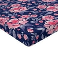 thumbnail image 4 of Ambesonne Aquarelle Floral Fitted Sheet, Art of Dreamy Rose, Twin Size, Dark Coral Blush Indigo, 4 of 5