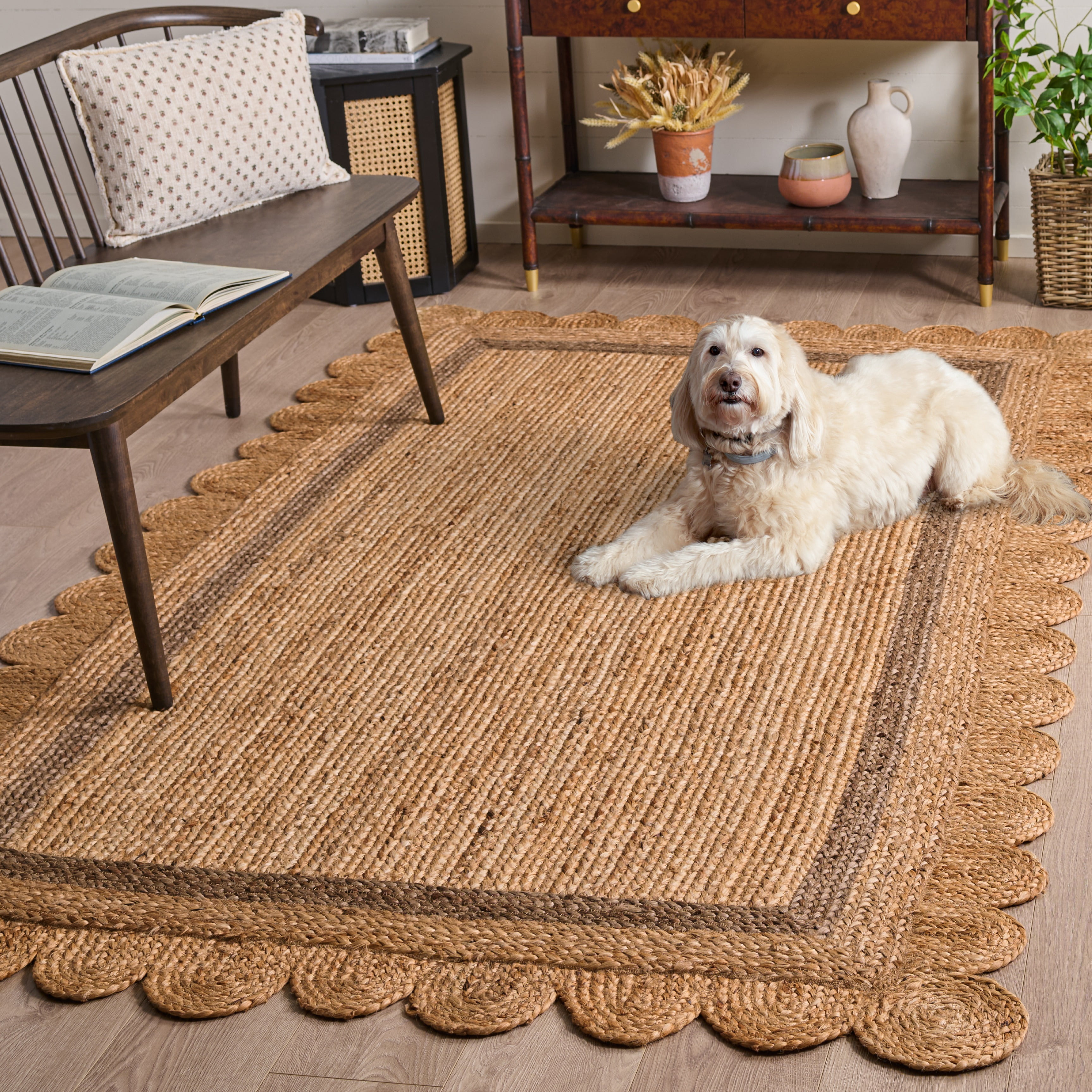 Safavieh Natural Fiber Archibald Bordered Area Rug, Natural/Gray, 4' x 6'