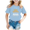 thumbnail image 4 of Hessimy Toddler Boy Girl Pumpkin Face Spooky Halloween T-Shirt Short Sleeve Kids Fun Tops（Blue，6-7 Years）, 4 of 4
