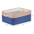 thumbnail image 4 of Unique Bargains Storage Bin with Handle Fabric Cube Dark Blue/Brown 16*12.5*8in, 4 of 8