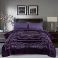 thumbnail image 5 of Heavy Thick Bed Blanket 9Lb for Winter,1 Ply Warm Bed Blanket King,85"x95",Purple, 5 of 7