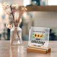 thumbnail image 5 of Inspirational Desk Sign,Positive Sign Desk Decor,You Have No Idea How Amazing You Are Acrylic Plaque,Inspirational Gift for Women Friends Cheer Up Gift for Coworker 4x4 Inch, 5 of 8
