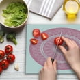 thumbnail image 3 of Pink Mandala Cutting Board, Circular Cosmos Motif with Geometric Culture Lines, Decorative Tempered Glass Cutting and Serving Board, in 3 Sizes, by Ambesonne, 3 of 5