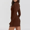 thumbnail image 5 of ATENAR Casual Dresses for Women,Mini Dresses,Womens Dresses,Long Sleeve,Pockets,Fitted,Solid,3XL(US:14), 5 of 9