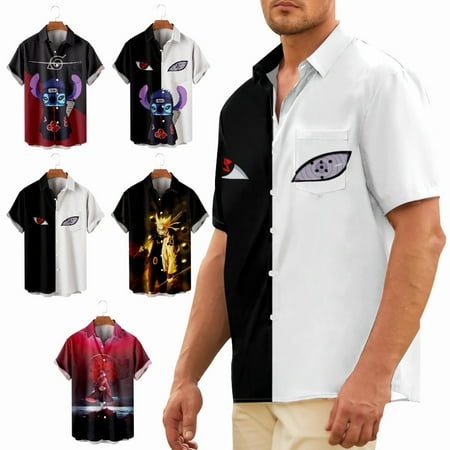 

Adult Kids Button Up Tee Shirts Regular Fit Summer Costume for Boys 5-14 Years