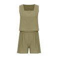 thumbnail image 7 of Patlollav Womans 2 Piece Outfits Sleeveless Crop Top Shorts High Waist Set with Pockets, 7 of 7