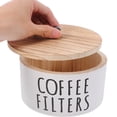 thumbnail image 3 of OUNONA Wooden Coffee Filter Holder 1 Set Storage Container with Lid for Counter Rustic Farmhouse Dispenser Basket Coffee Bar Accessories, 3 of 8