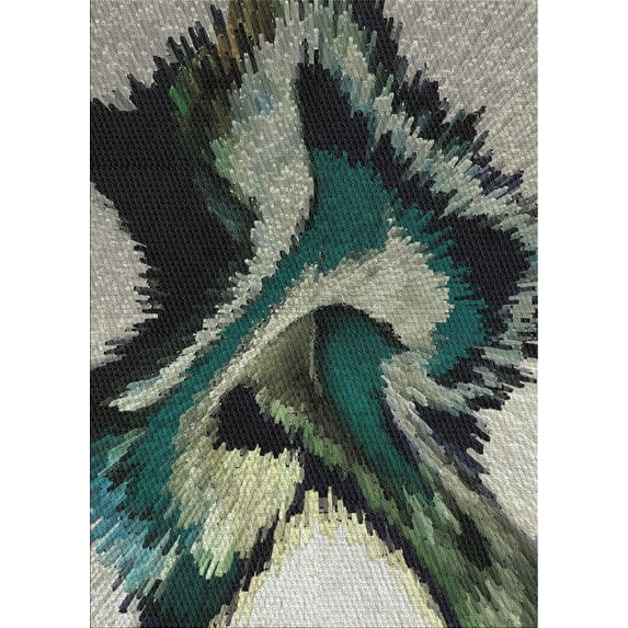 Ahgly Company Indoor Rectangle Patterned Charcoal Black Novelty Area Rugs, 2' x 4'