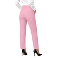 thumbnail image 4 of Ninixx Womens Straight Leg Business Casual Slacks Elastic Waist Dressy Trousers with Pockets Work Office Outfits for Daily Wear, 4 of 5