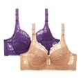 thumbnail image 2 of Kctiaxy Bras for Women Underwire 2 Pcs Comfortable Push Up Bars Supportive Minimizer Solid Color Breathable Everyday Bars Underwear Summer Deal, 2 of 3