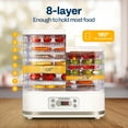 thumbnail image 5 of SPECSTAR Electric 8 Trays Food Dehydrator, 400W Hydrator Machine with 72H Digital Timer and Temperature Control for Fruit Vegetable Meat Jerky Herb Beef Mushroom, White, 5 of 8