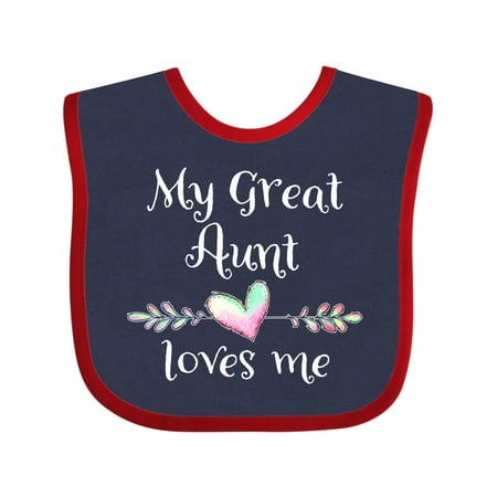 

Inktastic My Great Aunt Loves Me- Heart Gift Baby Boy or Baby Girl Bib