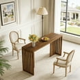 thumbnail image 6 of Fnova 63" Pub Table, Rectangular Wood Kitchen Dining Counter Workspace High Top with Louvered Base, for Kitchen, Dining Room & Commercial Use, 6 of 20