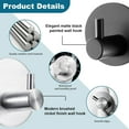 thumbnail image 4 of Towel Hooks for Bathroom (4 Pack) Adhesive Towel Hook Shower Hooks for Inside Shower - Sticky Bathroom Wall Hooks for Hanging Towels, Robe, Loofah, Bath Sponge - Brushed Nickel Towel Hooks, 4 of 9