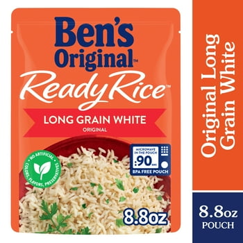 BEN'S ORIGINAL Ready Rice Original Long Grain White Rice, Easy Dinner Side, 8.8 OZ Pouch