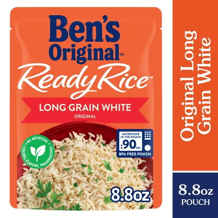 12 units)BEN S ORIGINAL Ready Rice Original Long Grain White Rice Easy Dinner Side 8.8 Ounce Pouch(best before 05/2025)