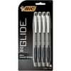 BIC Glide Retractable Ballpoint Black Pens, Medium Point, 1.0 mm, Black Ink, Pack of 4