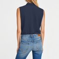 thumbnail image 5 of DORKASM Womens Linen Tops V Neck Loose Fit Lightweight Tshirt Sleeveless Solid Color Casual Vocation T-Shirts Button Down Flowy Summer Tank Tops Navy XL, 5 of 6