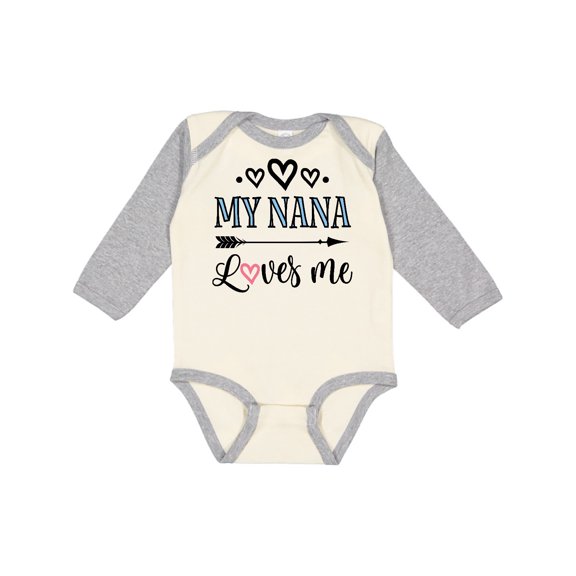 Inktastic My Nana Grandma Loves Me Girls Girls Long Sleeve Baby Bodysuit