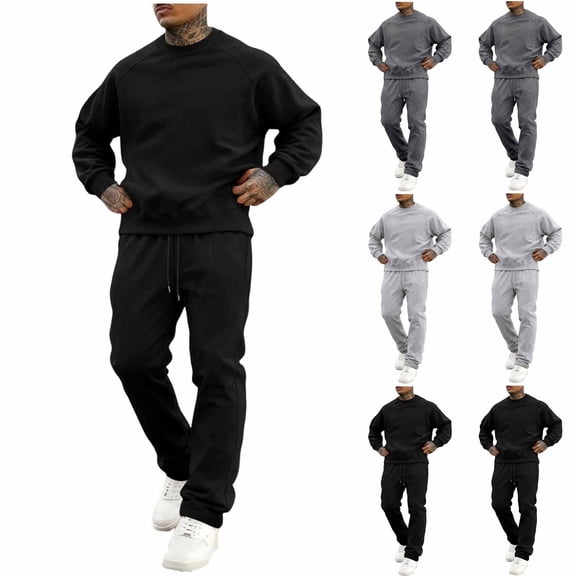 Fewfanhot Sweatsuits for Men 2 Piece Outfits Pullover Tracksuit & Joggers Sweatpants Sweatsuit Sets with Pockets