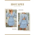 thumbnail image 4 of HOTAPEI Dresses for Women Floral Print Dress Summer Fashion Deep V Neck Long Sleeve Ruffle Backless Mini Short Dress, 4 of 5