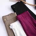 thumbnail image 2 of Pantalones de traje de pierna ancha de color para mujer, pantalones rectos adelgazantes de cintura alta, finos y holgados de primavera y verano, de talla grande, 2 of 5