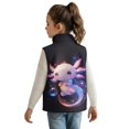 thumbnail image 2 of Garronmavis Pink Axolotl Girls Sleeveless Vests Size 5-6 Wind Proof Girls Outerwear Vest Sleevless Versatile Fall Winter Warm Outerwear With Pockets Soft Fall Outfits Fashion Clothing, 2 of 7