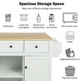 thumbnail image 6 of Kitchen Island with Storage Cabinet and 3 Drawers, Foldable Countertop Kitchen Cart with 5 Wheels, for Kitchen, White, 6 of 9