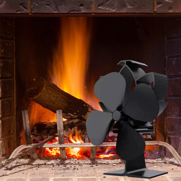 TureClos 4-Blade Heat Powered Stove Fan Silent Operation Fireplace Fan Heat  Circulation Thermal Stove Fans for Wood/Log Burner/Fireplace - Walmart.com