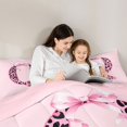 thumbnail image 5 of Catabedysis Pink Leopard Print 7 Pieces Full Size Bedding Sets,Initial Letter Q Full Size Bed in a Bag,Pink Reversible For Girls, 5 of 7