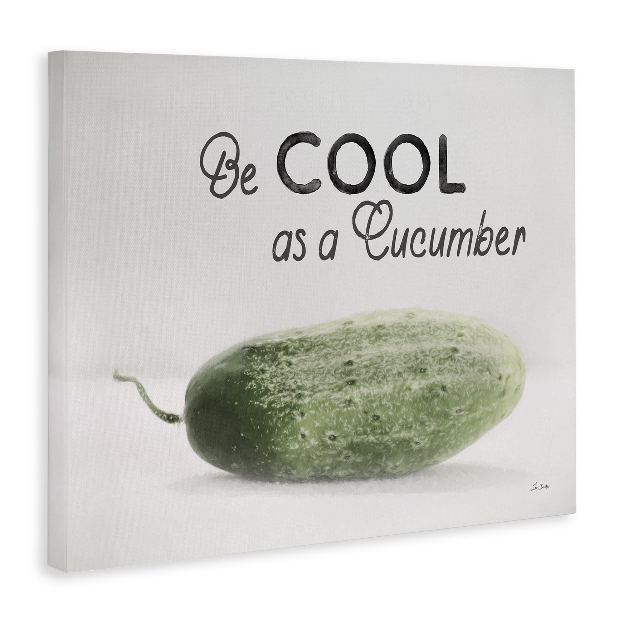 Stupell Industries Cool As A Cucumber Food & Beverage Painting Wrapped Canvas Art Print Wall Art, 20 x 16