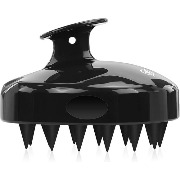 FREATECH Masseur de Cuir Chevelu Brosse à Shampooing pour la Croissance des Cheveux, Tête de Douche en Silicone avec Poils Doux et Flexibles pour Élimination des Pellicules, Humide et Sec pour Hommes, Femmes, Enfants, Noir