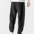 thumbnail image 4 of NoxwB (M-8XL)Men's Big and Tall Casual Fleece Lightweight Solid Loose Pants Daily Home Sweatpants Elastic Waist Drawstring Tapered Trouser with Pockets Black 6XL, 4 of 7