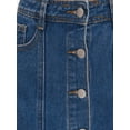 thumbnail image 5 of INSPIRE CHIC Women's Denim Skirt Button Down Pockets 2026 Western Midi Jean Skirts S Blue, 5 of 6