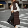 thumbnail image 4 of KANG Fashion Winter Hooded Vest Long Sleeveless Gilet With Zip Front Lined Warm Outerwear Coat, 4 of 8
