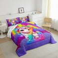 thumbnail image 3 of Manfei Kawaii Unicorn 2pcs Bedding Comforter Set,Personalized Initial Twin Comforter Sets,Gradient Rainbow Breathable Bedding Set,Super Cozy Animal Room Decorative,Reversible, 3 of 8