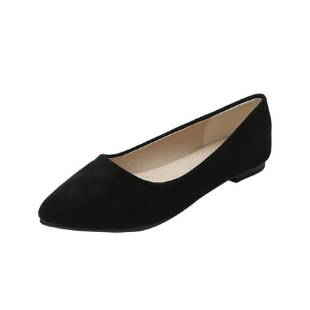 

Pyhlmscde Women s Loafers Closed Pointed Toe Flat Shoes Suede Soft Sole Comfortable Big Size Low Top Casual Work Business Dress Loafer