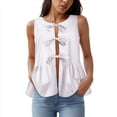 thumbnail image 3 of Chaleco de Verano con Lazo Frontal para Mujer, Sin Mangas, Elegante, para Trabajo de Negocios 4XL, 3 of 6