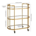 thumbnail image 5 of Evelyn&Zoe Leif 30" Wide Oval Bar Cart, Brass, 5 of 7