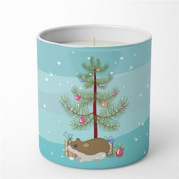 Chinese Hamster Merry Christmas 10 oz Decorative Soy Candle 3.25 in x 3.75 in