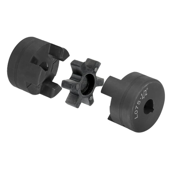 Uxcell 1/2" to 3/8"L075 Flexible 3-Piece L-Jaw Coupling Coupler Set